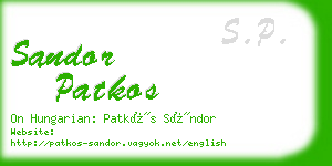 sandor patkos business card